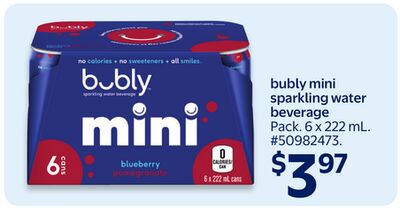 bubly mini sparkling water beverage