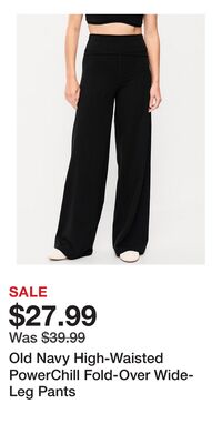 Old Navy High-Waisted PowerChill Fold-Over Wide-Leg Pants