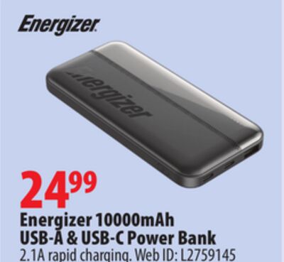 Energizer 10000mAh USB-A & USB-C Power Bank