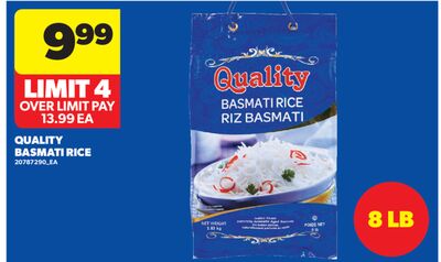 QUALITY BASMATI RICE, 8 LB