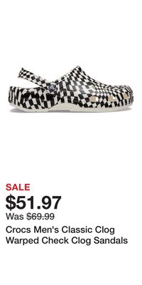 Crocs Men's Classic Clog Warped Check Clog Sandals