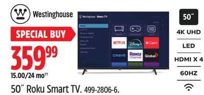 Westinghouse 50˝ Roku Smart TV.