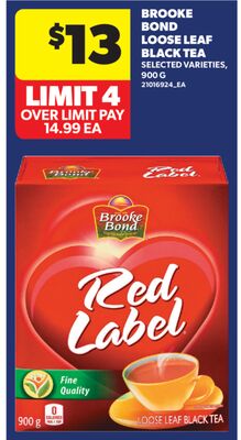 BROOKE BOND LOOSE LEAF BLACK TEA, 900 G