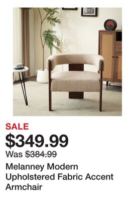 Melanney Modern Upholstered Fabric Accent Armchair