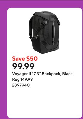Voyager II 17.3" Backpack, Black