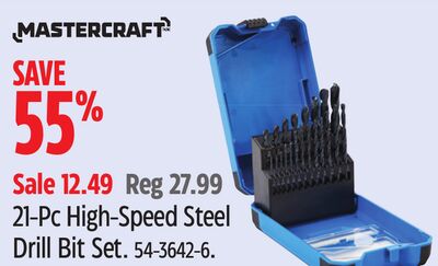 Mastercraft 21-Pc High-Speed Steel Drill Bit Se