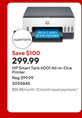 HP Smart Tank 6001 All-in-One Printer