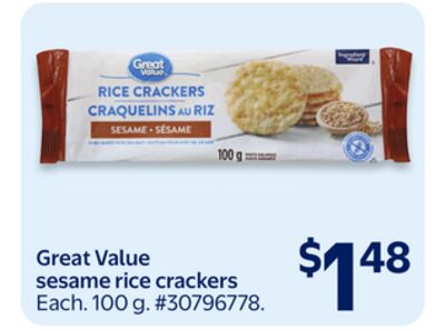 Great Value sesame rice crackers