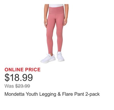 Mondetta Youth Legging & Flare Pant 2-pack