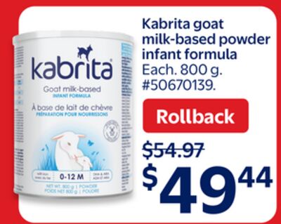 Kabrita goat milk-based powder infant formula