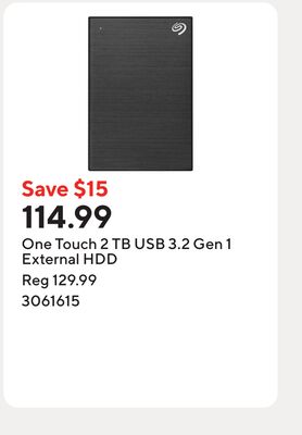 One Touch 2 TB USB 3.2 Gen 1 External HDD