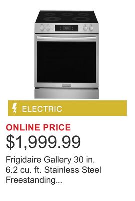 Frigidaire Gallery 30 in. 6.2 cu. ft. Stainless Steel Freestanding Electric Range with Stone-Baked Pizza Option