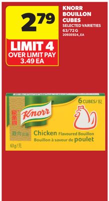 KNORR BOUILLON CUBES, 63/72 G