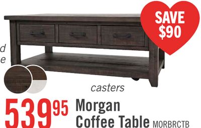 Morgan 48" Rustic Coffee Table With Storage, Shelf and Casters - Dark Brown with Reclaimed Wood