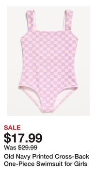 Old Navy Printed Cross-Back One-Piece Swimsuit for Girls