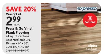 Press & Go Vinyl Plank Flooring