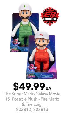 The Super Mario Galaxy Movie 15" Posable Plush - Fire Mario & Fire Luigi