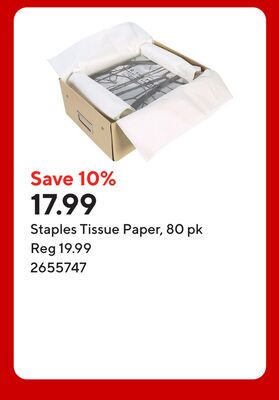 Staples Tissue Paper, 80 pk