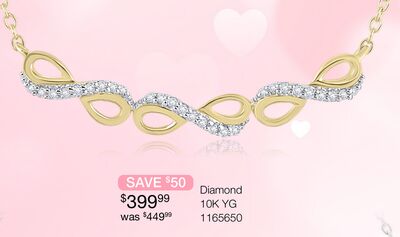 10K Yellow Gold Diamond Infinity Necklace