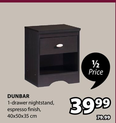 Dunbar 1-drawer nightstand