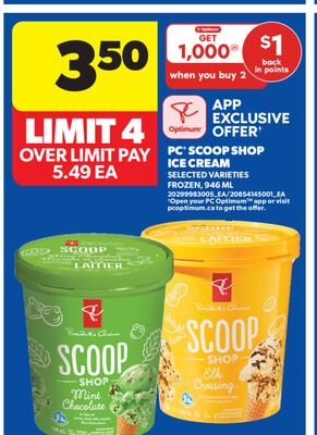 PC® SCOOP SHOP ICE CREAM, 946 ML