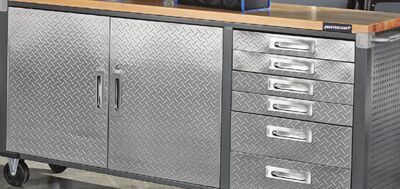 72˝ Extra-Wide Rolling Cabinet with Butcher-Block Top