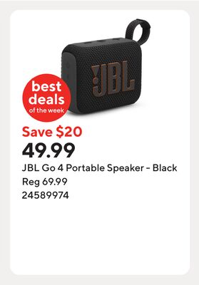 JBL Go 4 Portable Speaker - Black