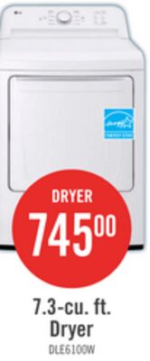 LG 7.3 Cu. Ft. Electric Dryer - White - DLE6100W