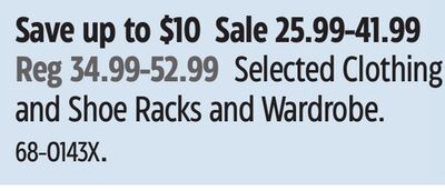 Type A Selected Clothing and Shoe Racks and Wardrobe