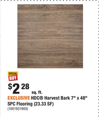 EXCLUSIVE HDC® Harvest Bark 7" x 48" SPC Flooring (23.33 SF)