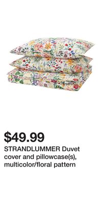 STRANDLUMMER Duvet cover and pillowcase(s), multicolor/floral pattern