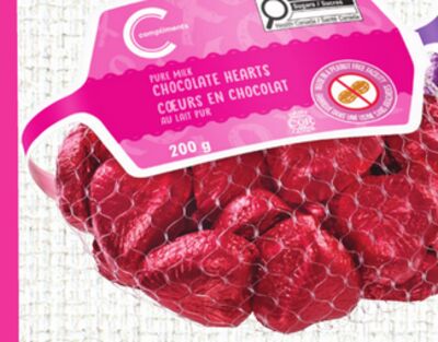 Compliments Caramel Filled or Milk Chocolate Hearts