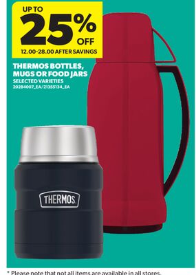 THERMOS BOTTLES, MUGS OR FOOD JARS