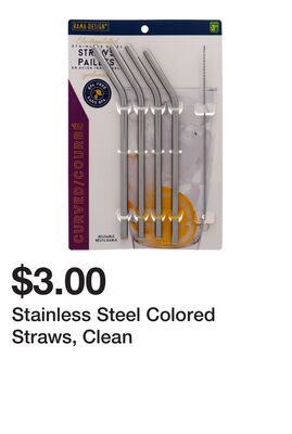 Stainless Steel Colored Straws, Clean