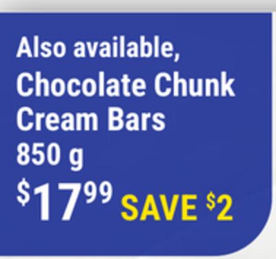 Chocolate Chunk Cream Bars