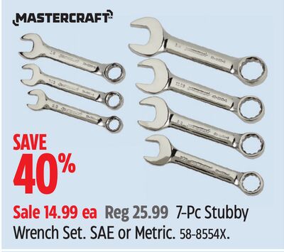 Mastercraft 7-Pc Stubby Wrench Set