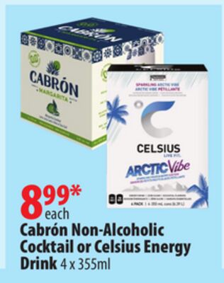 Cabrón Non-Alcoholic Cocktail or Celsius Energy Drink
