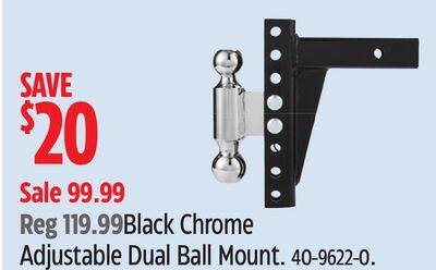 Motomaster Black Chrome Adjustable Dual Ball Mount.