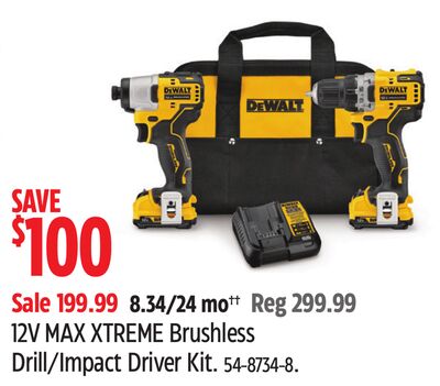 DEWALT 12V MAX XTREME Brushless Drill/Impact Driver Kit.