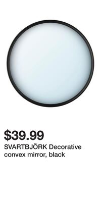 SVARTBJÖRK Decorative convex mirror, black