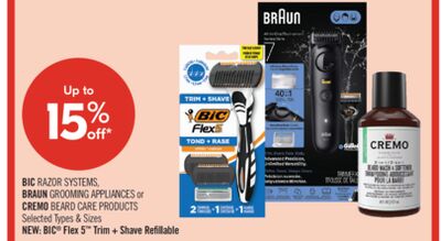 BIC RAZOR SYSTEMS, BRAUN GROOMING APPLIANCES, CREMO BEARD CARE PRODUCTS or NEW: BIC® Flex 5™ Trim + Shave Refillable