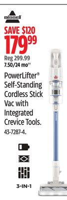 PowerLifter® Self-Standing Cordless Stick Vac with Integrated Crevice Tools