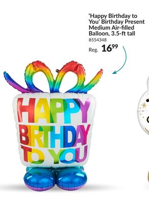 'Happy Birthday to You' Birthday Present Medium Air-filled Balloon, 3.5-fttall