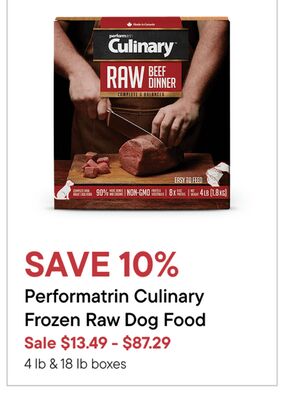 Performatrin Culinary Frozen Raw Dog Food