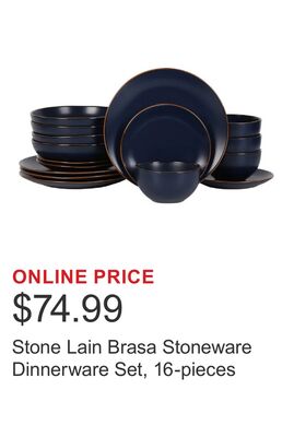 Stone Lain Brasa Stoneware Dinnerware Set, 16-pieces