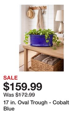 17 in. Oval Trough - Cobalt Blue