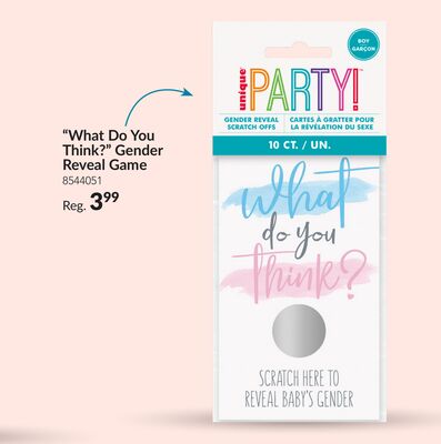 " What Do You Think" Gender Reveal Game