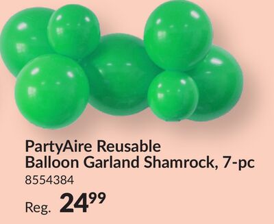 PartyAire Reusable Linked Inflatable PVC Balloons, Green, Air-Filled