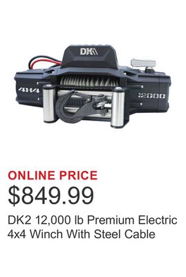 DK2 12,000 lb Premium Electric 4x4 Winch With Steel Cable