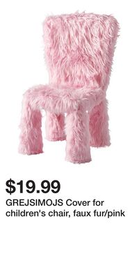 GREJSIMOJS Cover for children's chair, faux fur/pink